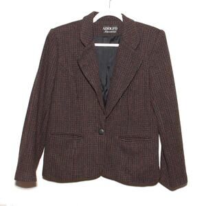 Vintage Adolfo Wool Blend Blazer Size 8